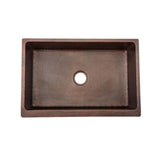 All-in-One Farmhouse Apron-Front Copper 33 in. 0-Hole Single Basin Kitchen Sink in Oil Rubbed Bronze