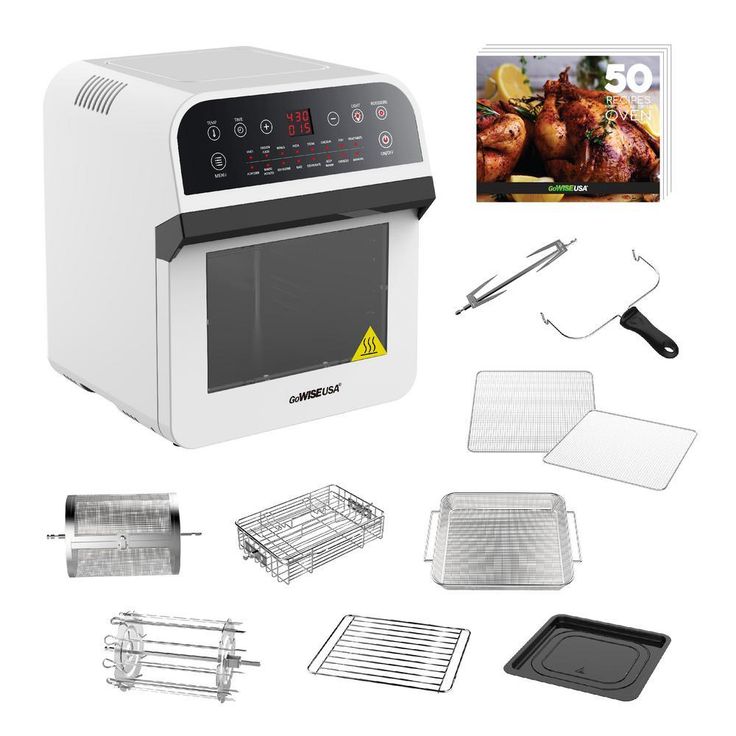 1600 W White Rotisserie Oven and 12.7 Qt. Electric Air Fryer