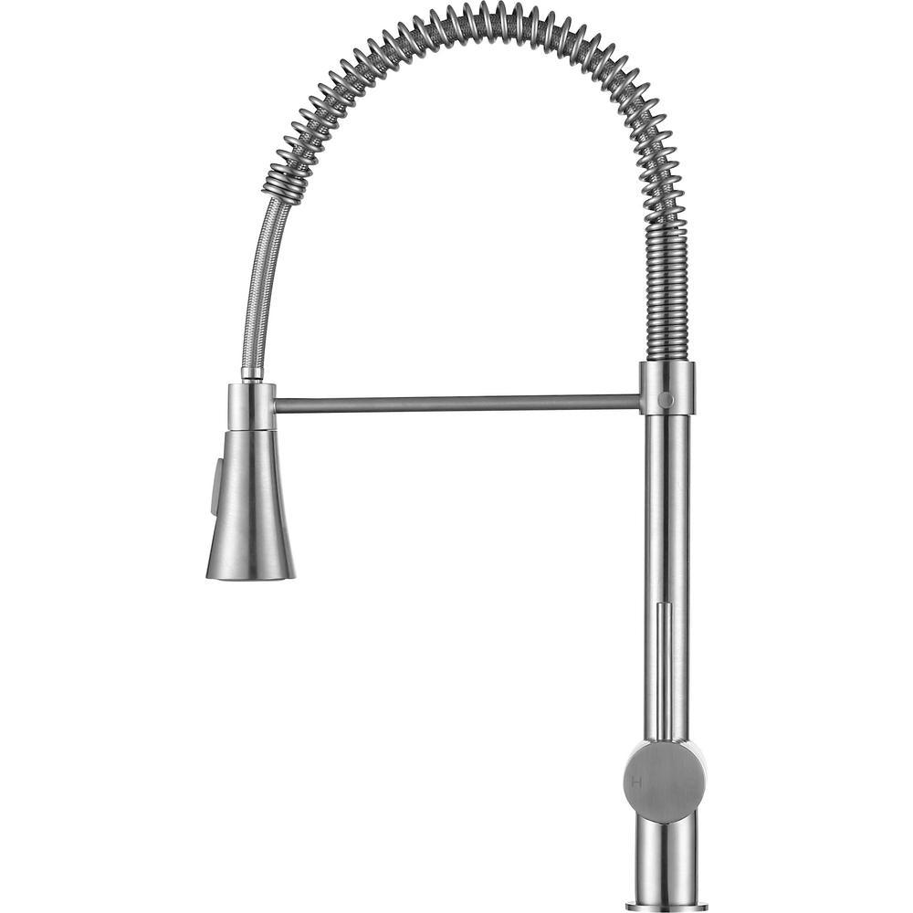 Carriage Single Handle Standard Kitchen Faucet in Brushed Nickel - Super Arbor