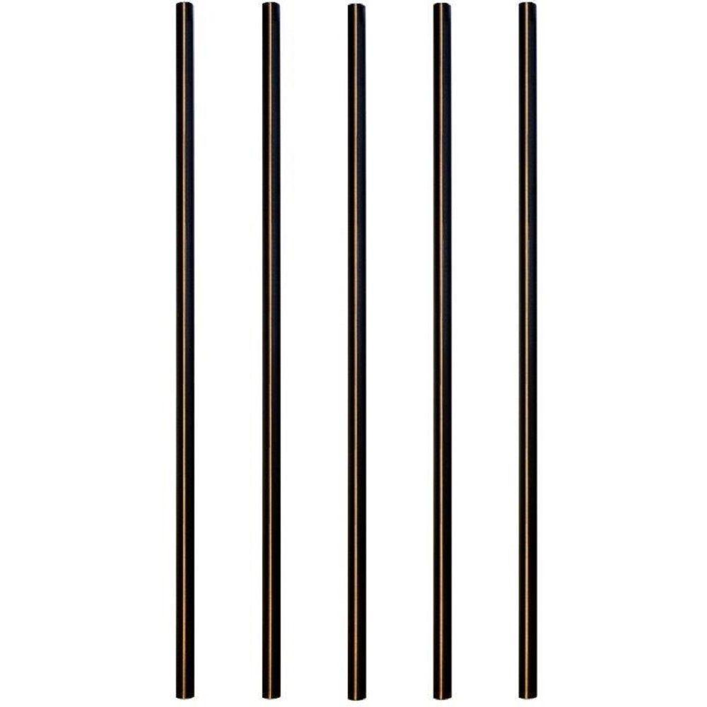 36 in. x 3/4 in. Black Aluminum Round Deck Railing Baluster (5-Pack) - Super Arbor