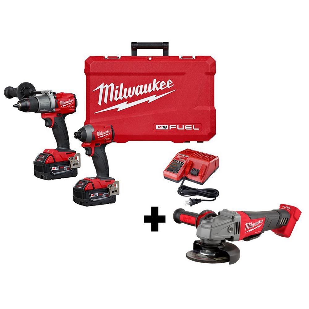 M18 FUEL 18-Volt Lithium-Ion Brushless Cordless Hammer Drill and Impact Driver Combo Kit (2-Tool) with Free HACKZALL - Super Arbor