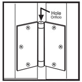 4 in. Satin Chrome 5/8 in. Radius Adjustable Spring Door Hinge