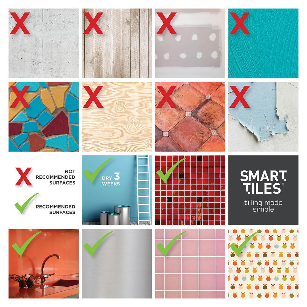 Oslo 22.56 in. W x 10.88 in. H White Peel and Stick Self-Adhesive Decorative Mosaic Wall Tile Backsplash (2-Pack) - Super Arbor