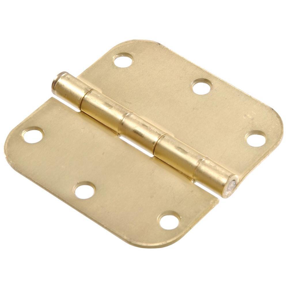3-1/2 in. White Residential Door Hinge with 5/8 in. Round Corner Removable Pin Full Mortise (9-Pack) - Super Arbor