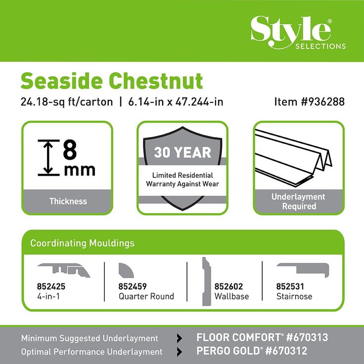Style Selections Seaside Chestnut 6.14-in W x 3.93-ft L Embossed Wood Plank Laminate Flooring