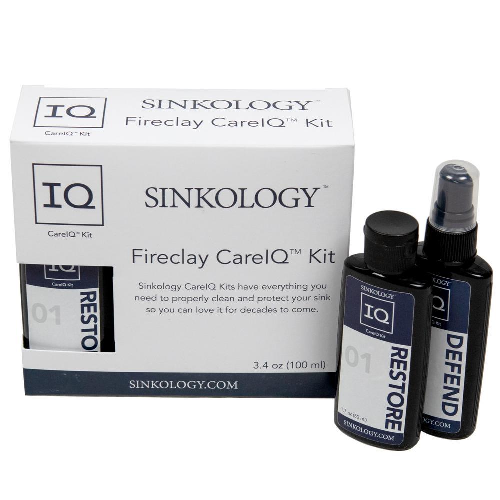 Fireclay Care IQ Kit, Defend Protective Sealant, Restore Polish, and Microfiber Cloth - Super Arbor