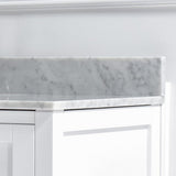 Maldon 49 in. W x 22 in. D Single Basin Carrara Marble Vanity Top in Carrara White with White Vitreous China Basin - Super Arbor
