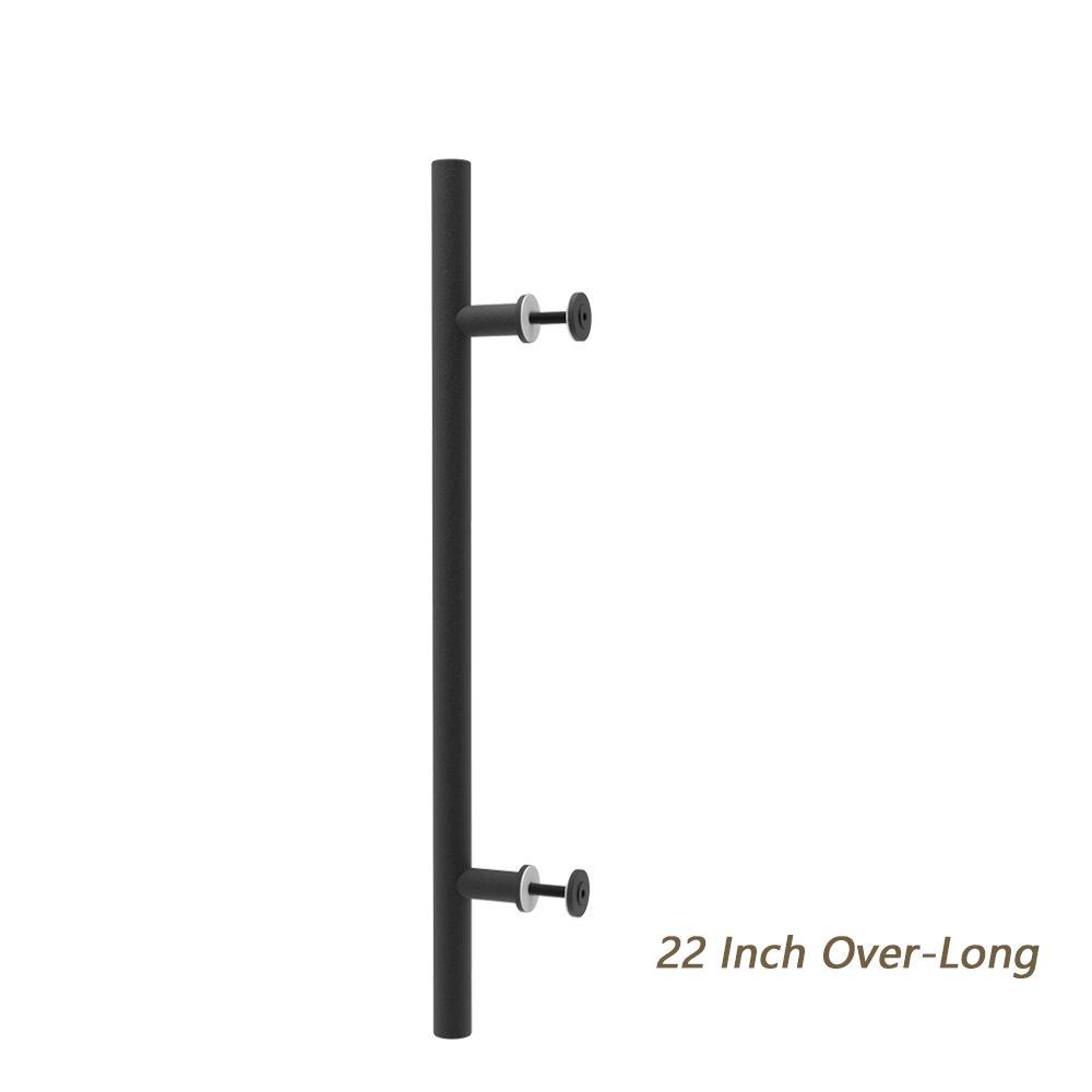22 in. Steel Black Powered Ladder Sliding Barn Door Handle - Super Arbor