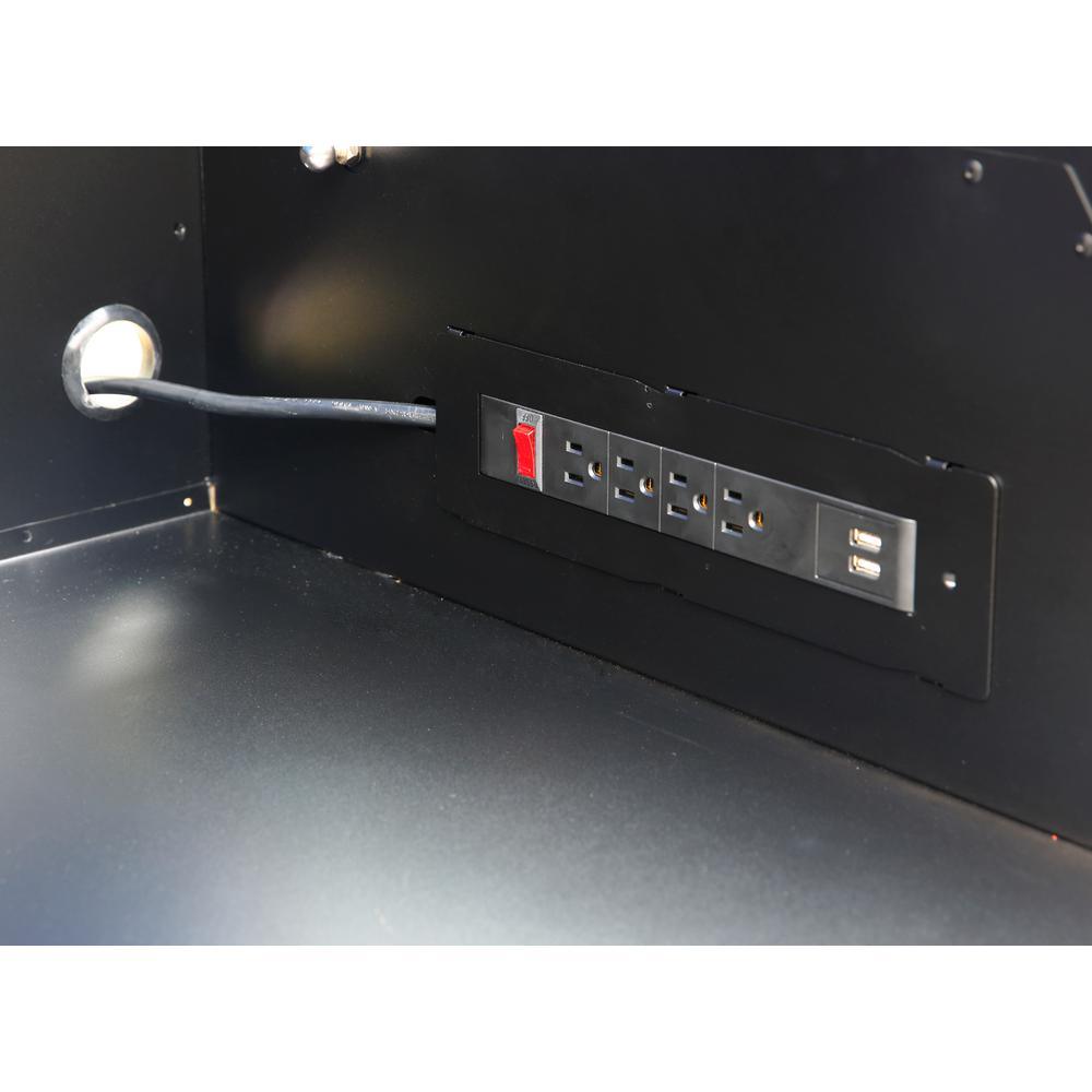 46 in. x 24 in. 6-Drawer Tool Top Chest with Power and USB Outlets in Black and Blue - Super Arbor