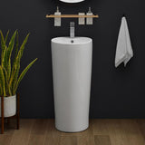 Swiss Madison Monaco Circular Basin Pedestal Sink in Glossy White