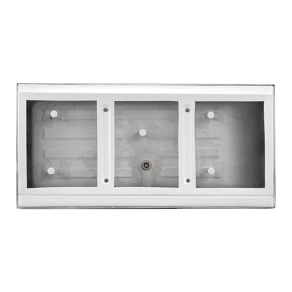 Terra 70 in. Acrylic Double Slipper Flatbottom Non-Whirlpool Center Drain Bathtub in White - Super Arbor