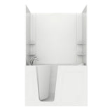 Rampart 5 ft. Walk-in Whirlpool and Air Bathtub with Flat Easy Up Adhesive Wall Surround in White - Super Arbor