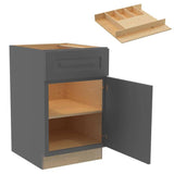 Home Decorators Collection Grayson 21 in. W x 24 in. D x 34.5 in. H Assembled Plywood Base Kitchen Cabinet in Deep Onyx with Cutlery Soft Close RH