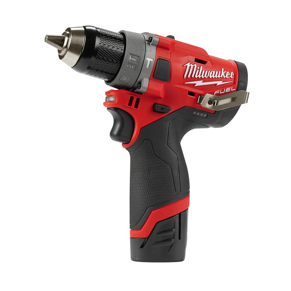 M12 FUEL 12-Volt Lithium-Ion Brushless Cordless 1/2 in. Hammer Drill Kit with 4.0 Ah and 2.0 Ah Battery and Hard Case - Super Arbor