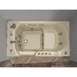 HD Series 53 in. Left Drain Quick Fill Walk-In Whirlpool and Air Bath Tub with Powered Fast Drain in Biscuit - Super Arbor