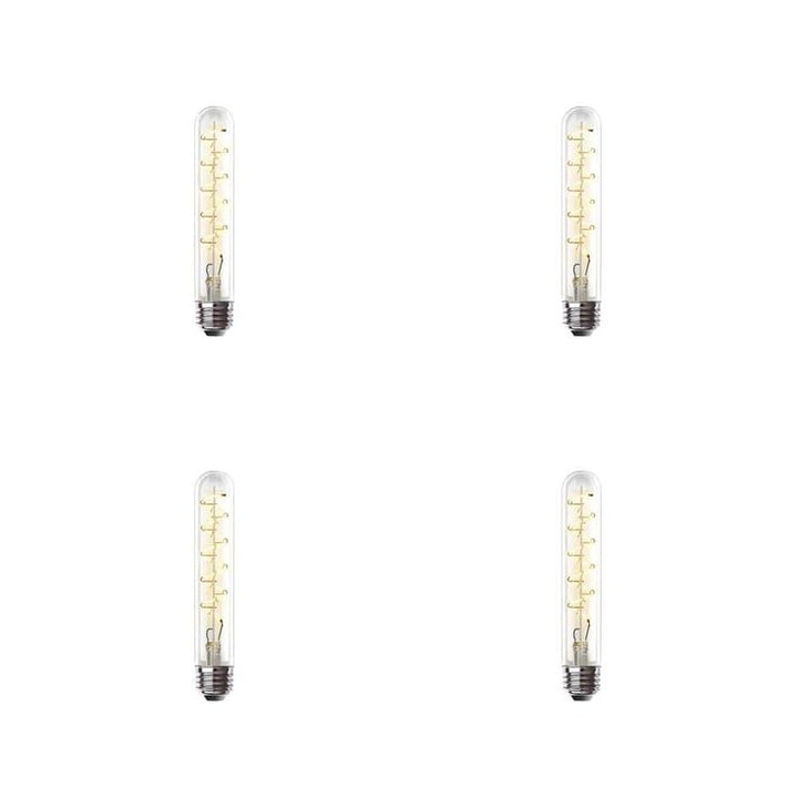 Feit Electric 25-Watt Equivalent T10 Dimmable LED Clear Glass Vintage Edison Large Light Bulb with Spiral Filament Warm White (4-Pack)