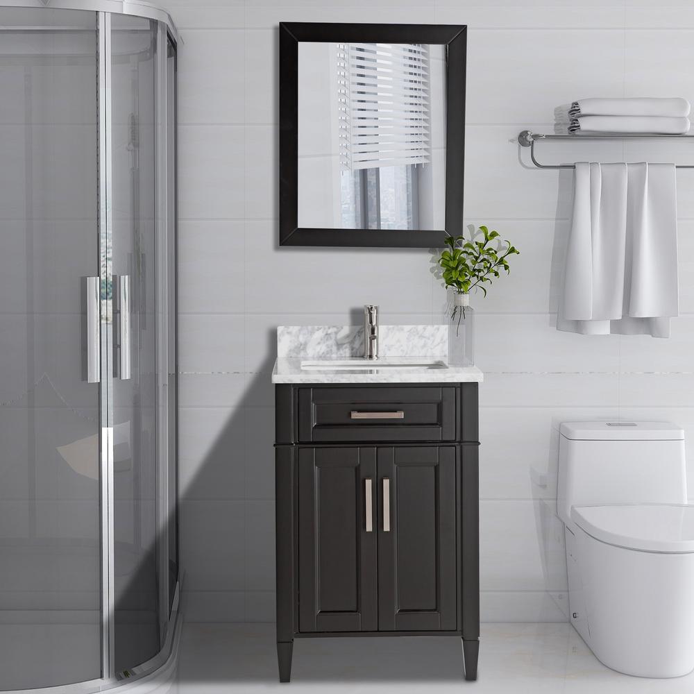 Savona 72 in. W x 22 in. D x 36 in. H Bath Vanity in Espresso with Vanity Top in White with White Basin and Mirror - Super Arbor