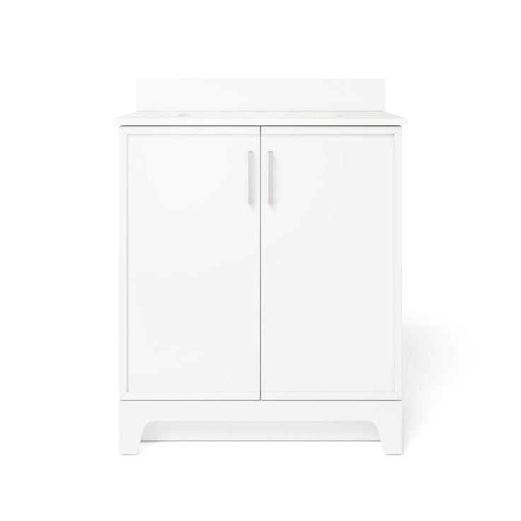 Style Selections Madix 30-in White Undermount Single Sink Bathroom Vanity with White Engineered Stone Top
