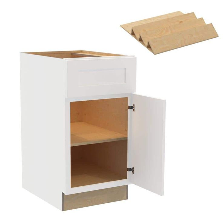 Home Decorators Collection Newport 18 in. W x 24 in. D x 34.5 in. H Assembled Plywood Base Kitchen Cabinet in Pacific White with Spice Soft Cls RH