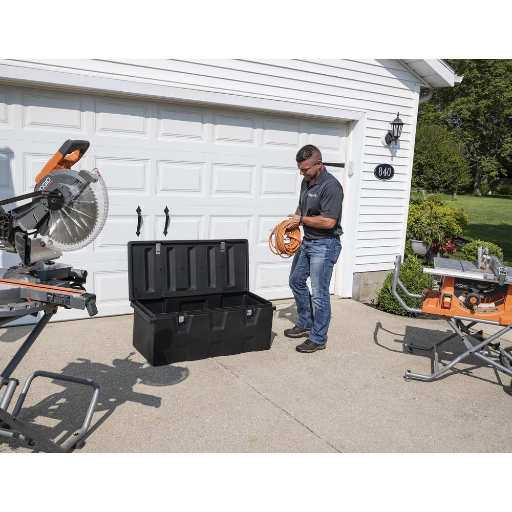17.25 in. x 19 in. x 44 in. Matte Black Plastic All-Purpose Truck Tool Box Chest - Super Arbor