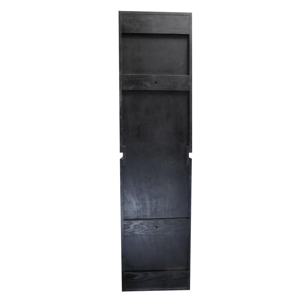 Mannheim 15.6 in. W x 15 in. D x 61.6 in. H Wall Mounted Linen Cabinet in Black - Super Arbor