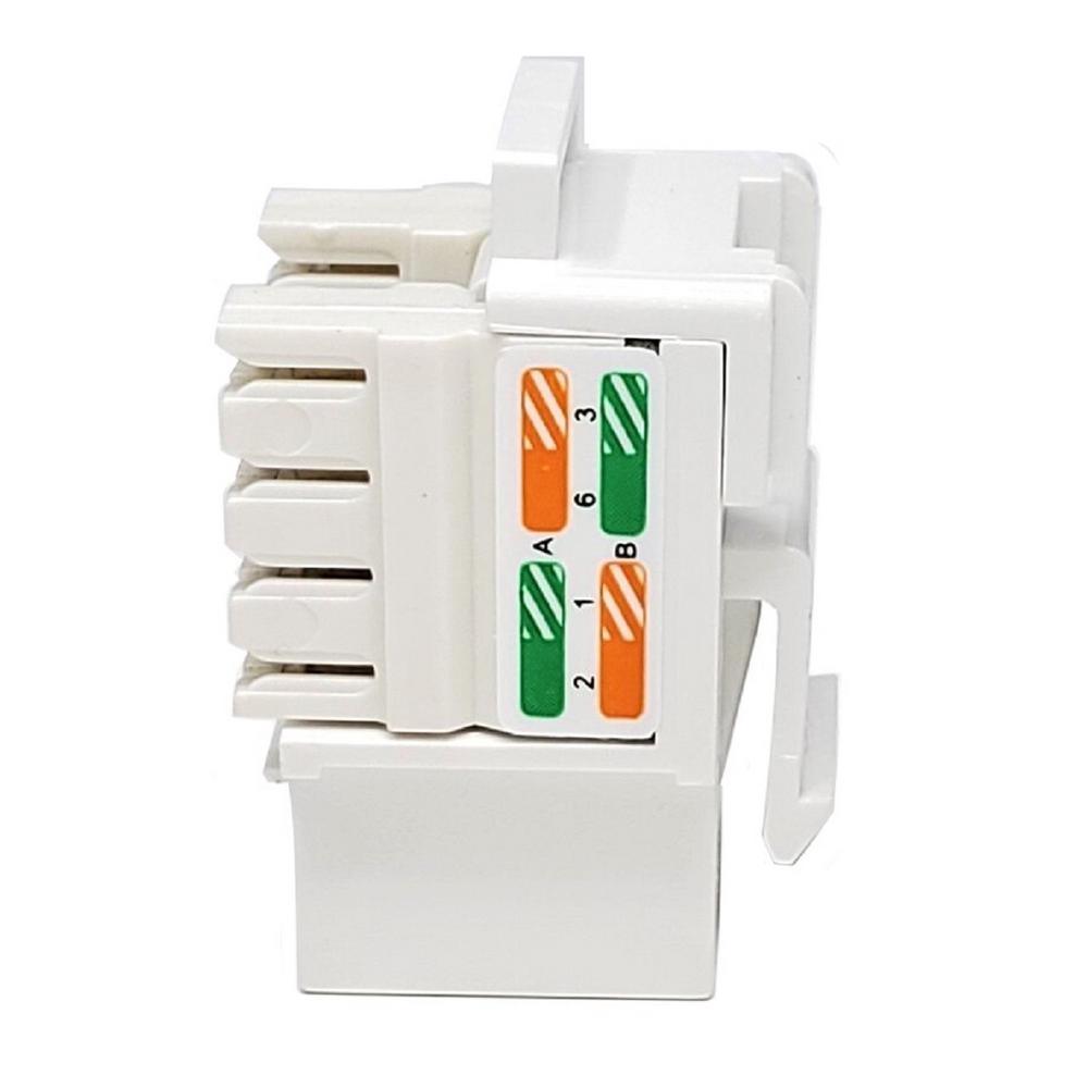 CAT 6 Punch Down Keystone in Jack/White (10-Pack) - Super Arbor
