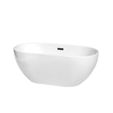 Brooklyn 60 in. Acrylic Flatbottom Bathtub in White with Polished Chrome Trim - Super Arbor
