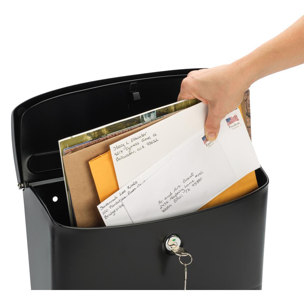 Princeton Locking Wall Mount Mailbox Black - Super Arbor