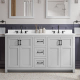 Style Selections Lowry 61-in Light Gray Double Sink Bathroom Vanity with White Acrylic Top