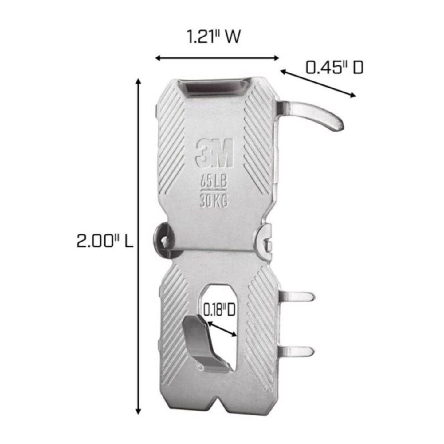 3M CLAW Silver Drywall All-Purpose Picture Hangers, 65 lb, 2 Pack