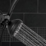 12-Spray High Pressure 1.8 GPM 5 in. Wall Mount Dual Shower Head and Handheld Shower Head in Matte Black - Super Arbor