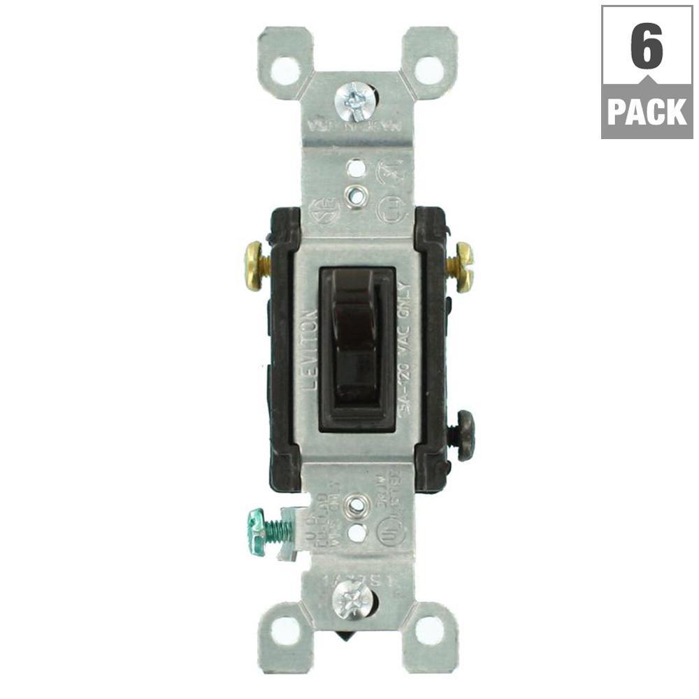 15 Amp 3-Way Toggle Switch, White (6-Pack) - Super Arbor