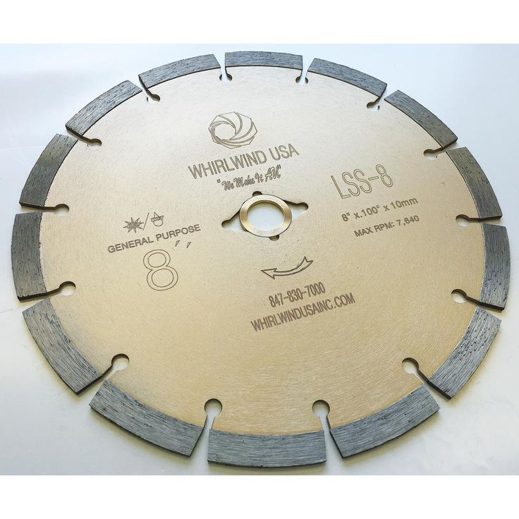 Whirlwind USA 8 in. 14-Teeth Segmented Diamond Saw Blade for Dry or Wet Cutting Concrete Stone Brick and Masonry