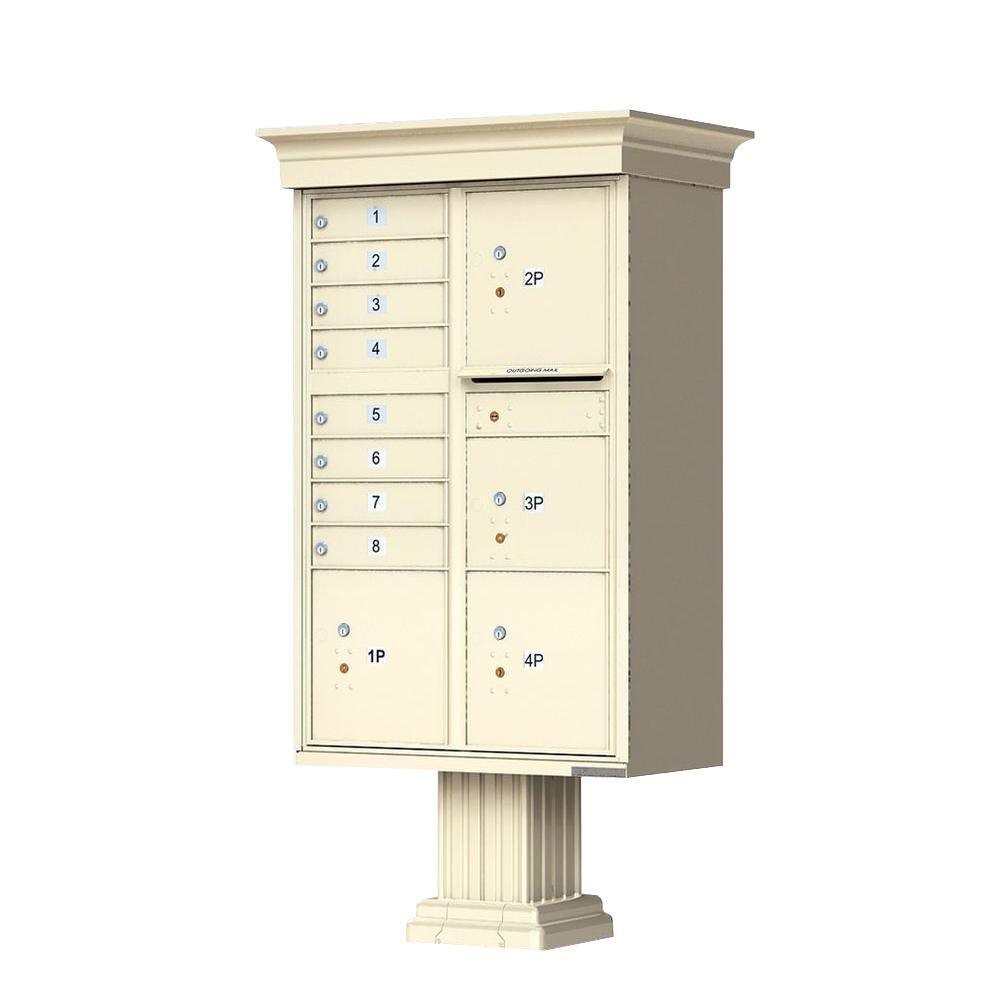 Vital 12-Mailboxes 1-Parcel Locker 1-Outgoing Pedestal Mount Cluster Box Unit - Super Arbor