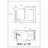 52.5 in. Left Side Walk-in Freestanding Bathtub Flatbottom Soaking SPA Tub in White - Super Arbor