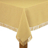 Homespun Fringed 60 in. x 102 in. Red 100% Cotton Tablecloth