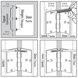 3-1/2 in. Antique Brass 5/8 in. Radius Security Door Hinges Value Pack (3-Pack)