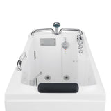 53 in. Left Drain Quick Fill Walk-In Whirlpool Bath Tub with Left Side Door in White - Super Arbor