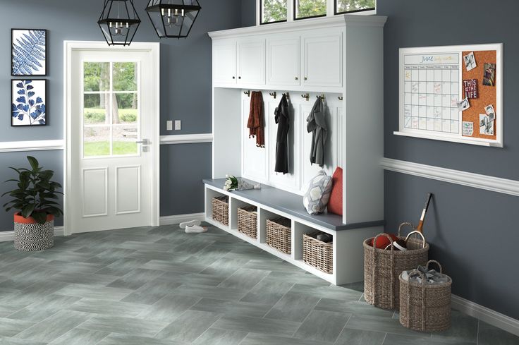 Style Selections Symphony Gray 4-mil x 12-in W x 24-in L Groutable Water Resistant Peel and Stick Luxury Vinyl Tile Flooring
