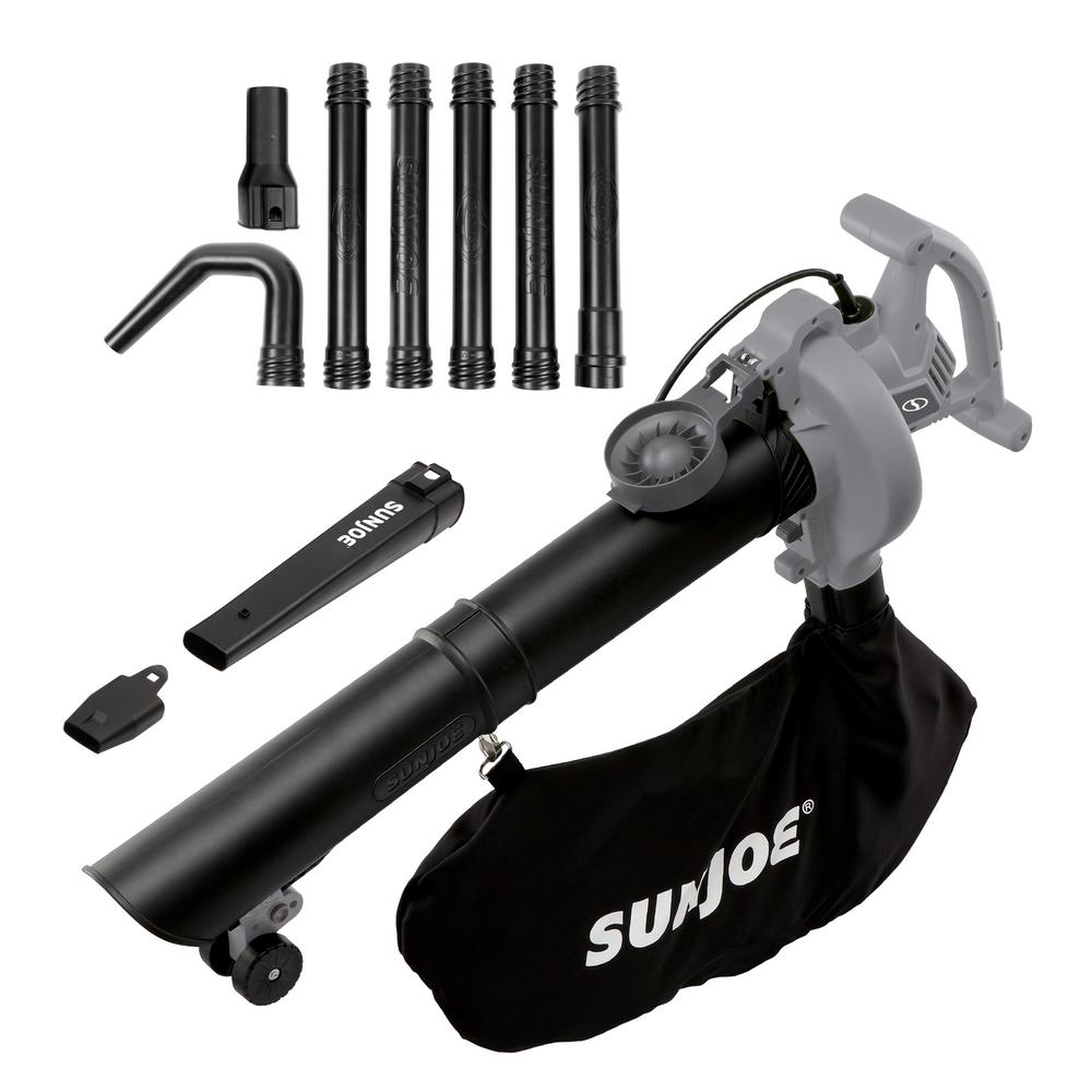 Sun Joe 250 MPH 440 CFM 14 Amp Electric Handheld Blower/Vacuum/Mulcher with Gutter Attachment, Gray
