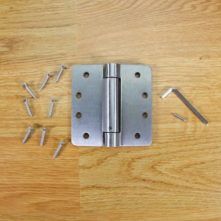 4 in. Satin Chrome 1/4 in. Radius Adjustable Spring Door Hinge