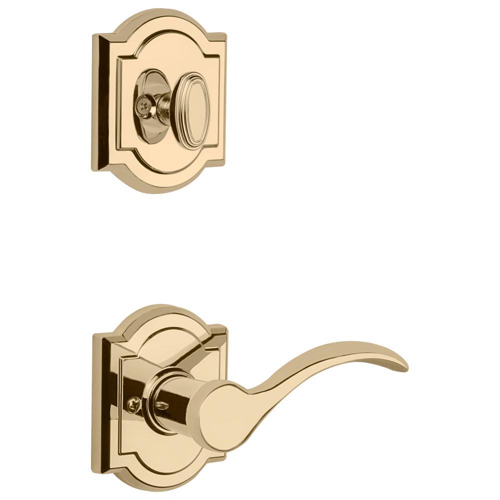 Prestige Avendale Single Cylinder Lifetime Polished Brass Door Handleset & Arch Rose Tobin Door Lever feat SmartKey - Super Arbor