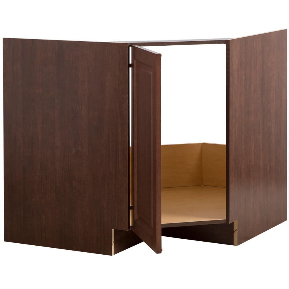 Benton Ready-to-Assemble 36 in. x 34.5 in. x 24.6 in. Corner Sink Base Cabinet in Amber - Super Arbor