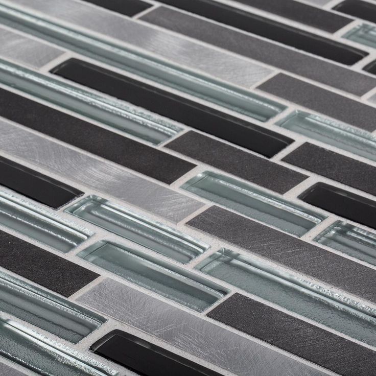 Jeffrey Court Binary Code Gray 11.625 in. x 11.75 in. x 6 mm Interlocking Textured Glass/Stone/Metal Mosaic Tile