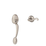 Plymouth Bright Brass Entry Door Handle with Left Handed Flair Door Lever - Super Arbor