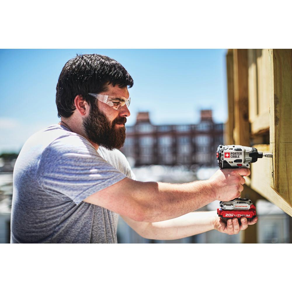 20-Volt MAX Lithium-Ion Brushless Cordless 1/4 in. Impact Driver with 2 Batteries 1.5 Ah and Charger - Super Arbor
