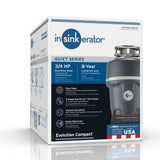 InSinkErator Evolution Compact 3/4 HP Continuous Feed Garbage Disposal with Power Cord - Super Arbor