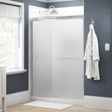 Simplicity 60 in. x 70 in. Semi-Frameless Traditional Sliding Shower Door in Nickel with Rain Glass - Super Arbor