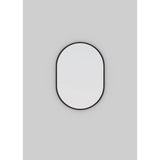 28 in. x 20 in. Pill Shape Black Stainless Steel Framed Mirror