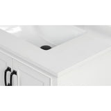 73 in. W x 22 in. D x 0.75 in. H Quartz Vanity Top in Snow White with White Basins - Super Arbor
